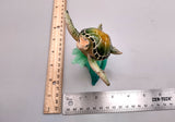 Green Sea Turtle Figurine Riding A Wave (One figure approx. 5+ inches long) Wonderful sea life décor for your home or office!