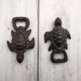 Brown Metal Sea Turtle Bottle Opener (1 opener approx. 4.5+ inches) Cast Iron Patina Sea Turtle Bottle Opener for coastal kitchen or home!