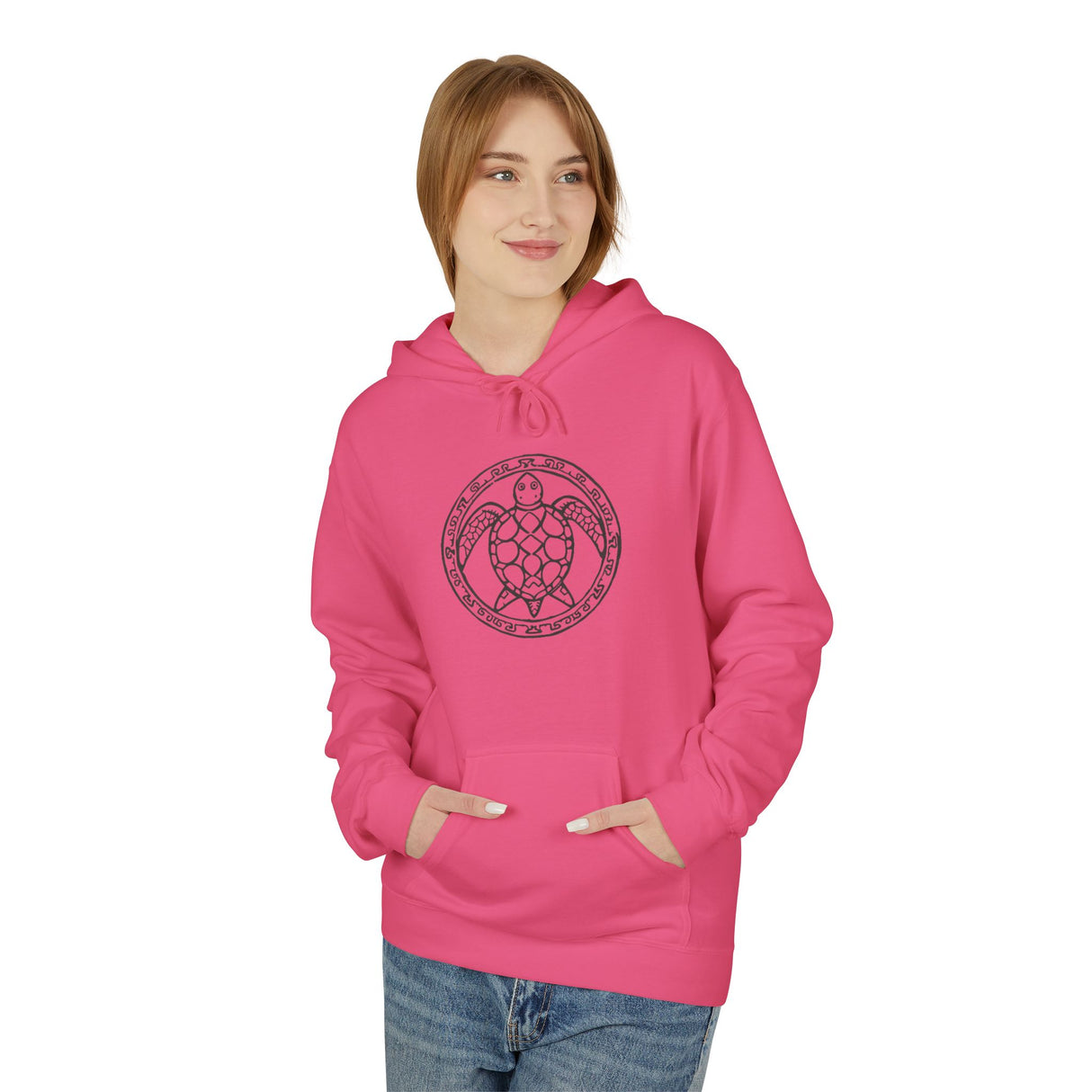 Tribal Sea Turtle Hoodie - Comfy Unisex Fleece Sweatshirt - 5 Colors