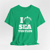 I Heart Sea Turtles White Ink Graphic Tee - 7 Colors