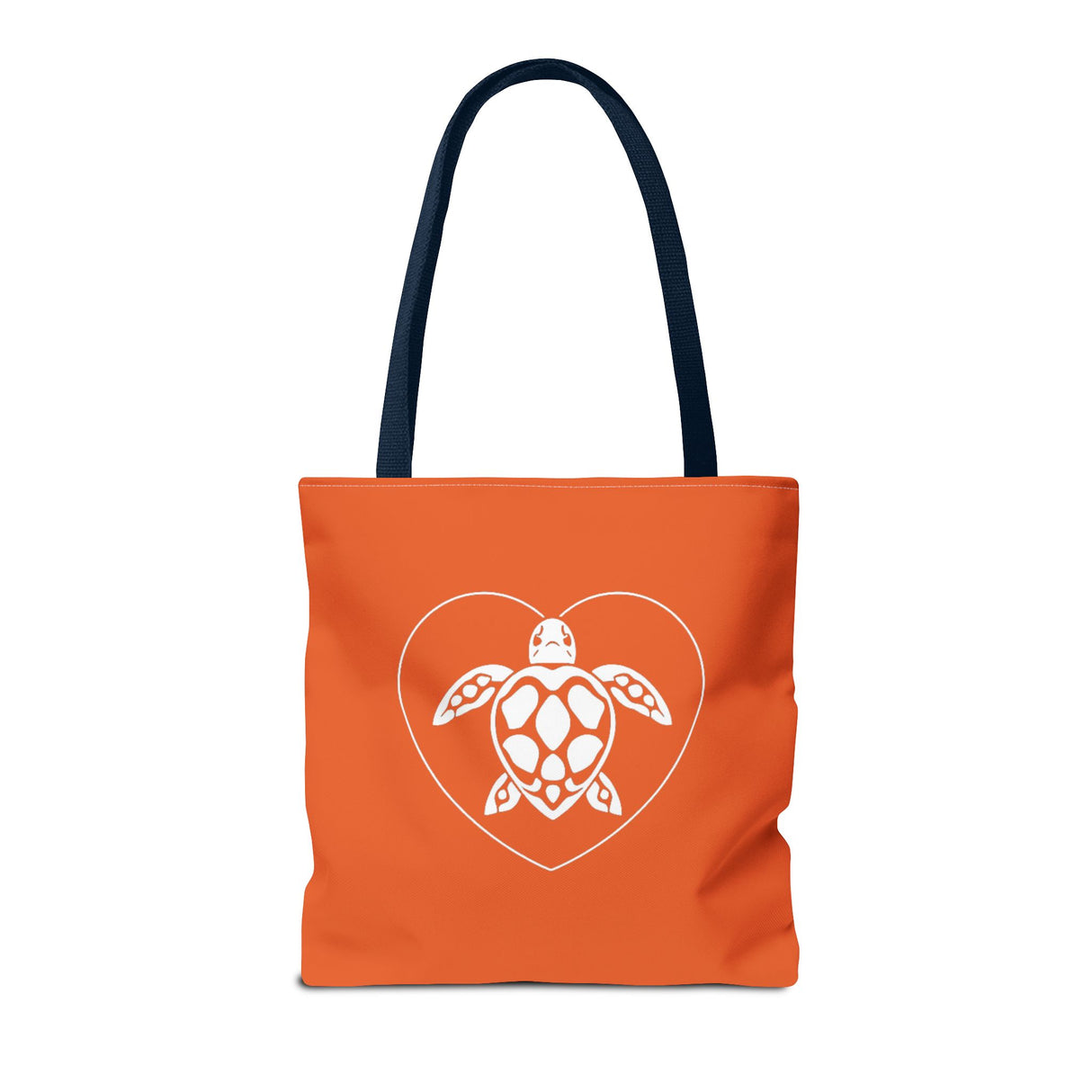 Orange Sea Turtle Heart Tote Bag - 3 sizes
