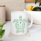 Tropical Green Sea Turtle Design Mug