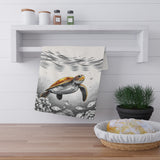 Brown Sea Turtle Tea Towel (cotton, poly)