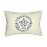 Purple Tropical Flower Sea Turtle Lumbar Pillow, Nautical Home Decor, Beach House Accent Cushion, Gift for Beach Lovers, Turtle Design Throw Pillow
