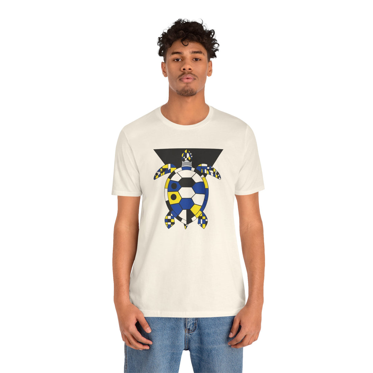 Bauhaus Blue Yellow Black Sea Turtle Graphic Tee - 5 Colors