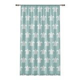White and Blue Sea Turtle Tropical Pattern Window Curtain