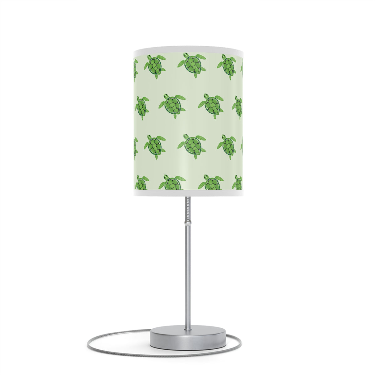 Green Sea Turtle Pattern Table Lamp, Nightstand Light, Sea Life Decor, Beach House Accent, Kid's Room Lighting