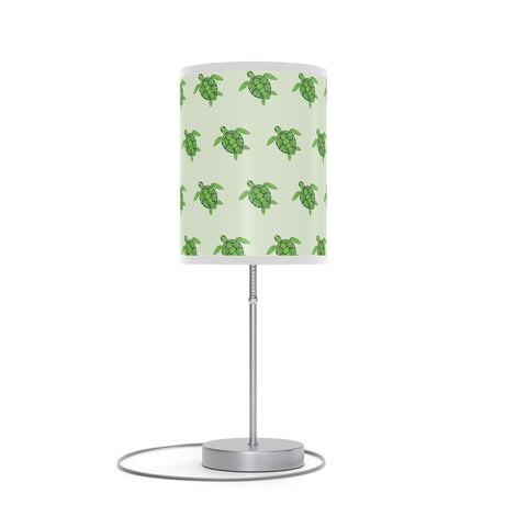 Green Sea Turtle Pattern Table Lamp, Nightstand Light, Sea Life Decor, Beach House Accent, Kid's Room Lighting