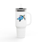 Colorful Stained Glass Sea Turtle Insulated Travel Mug