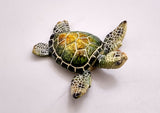Green Sea Turtle Figurine Painted Resin (One figure approx. 3+ inches long) Green Painted Resin Sea Turtle Figure for coastal home décor!