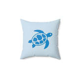 Light Blue Sea Turtle Pillow, Faux Suede Pillow - 4 sizes