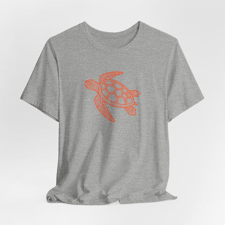 Orange Tribal Sea Turtle Graphic Tee - 6 Colors
