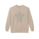 Teal Green Intricate Flowers and Sea Turtle Sweatshirt - 4 colors