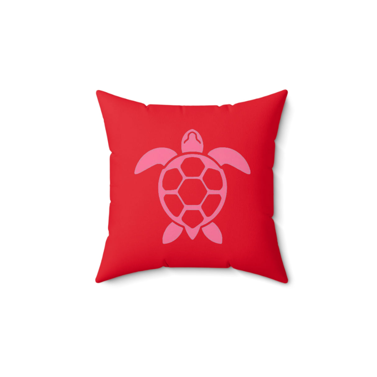 Red and Pink Sea Turtle Pillow, Faux Suede Pillow - 4 sizes