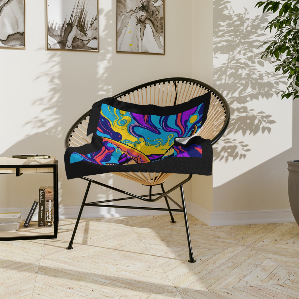 Colorful Sea Turtle-Themed Velveteen Microfiber Blanket - 3 Sizes