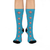 Blue Sea Turtle Cushioned Crew Socks