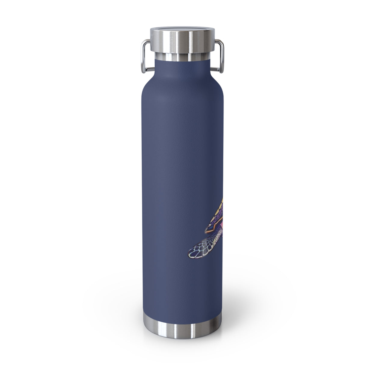 Dark Blue Airbrush Sea Turtle Water Bottle 22oz