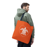 Orange Sea Turtle Heart Tote Bag - 3 sizes