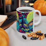 Cosmic Sea Turtle Ceramic Mug - Sea Turtle Lover Gift, Ocean Decor, Turtle Art, Eco-Friendly Drinkware, Groovy Coffe Cup