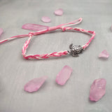 Sea Turtle Bracelet Braided Cord Magenta Pink White (approx. 5-7+ inches AROUND) Rose Blush White Knit String Sea Turtle Bracelet to gift!