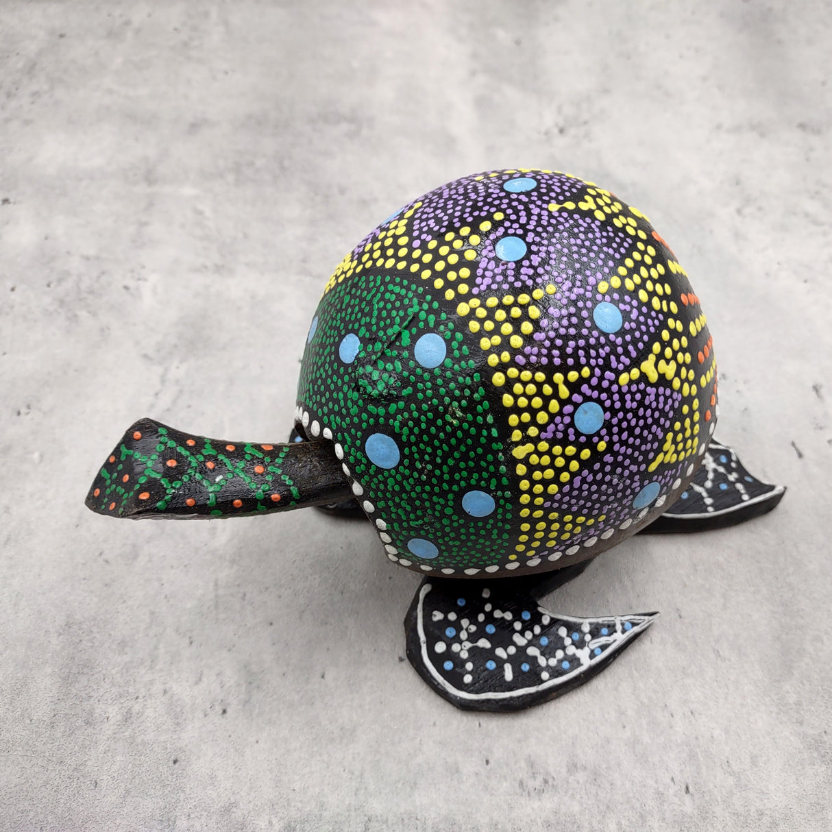 Painted Coconut Sea Turtle Bobblehead Handmade Purple Dot (1 sea turtle approx. 6.5 inches) Painted Coconut Sea Turtle for home décor!