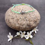 Sea Turtle Bracelet Braided Cord Teal Lime Green White (approx. 5-7+ inches AROUND) Aqua Green White String Sea Turtle Bracelet to gift!