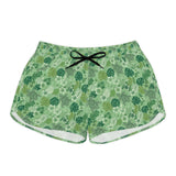 Retro Green Tropical Sea Turtle Print Womens Shorts