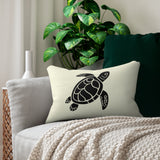 Off White Sea Turtle Lumbar Pillow