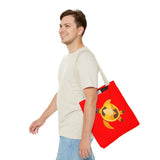 Red and Gold Collage Print Sea Turtle Tote Bag - 3 sizes
