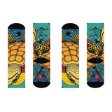 Crazy Cartoon Sea Turtle Cushioned Crew Socks