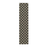Dark Brown Sea Turtle and Floral Print Table Runner