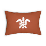 Burnt Orange Sea Turtle Lumbar Pillow