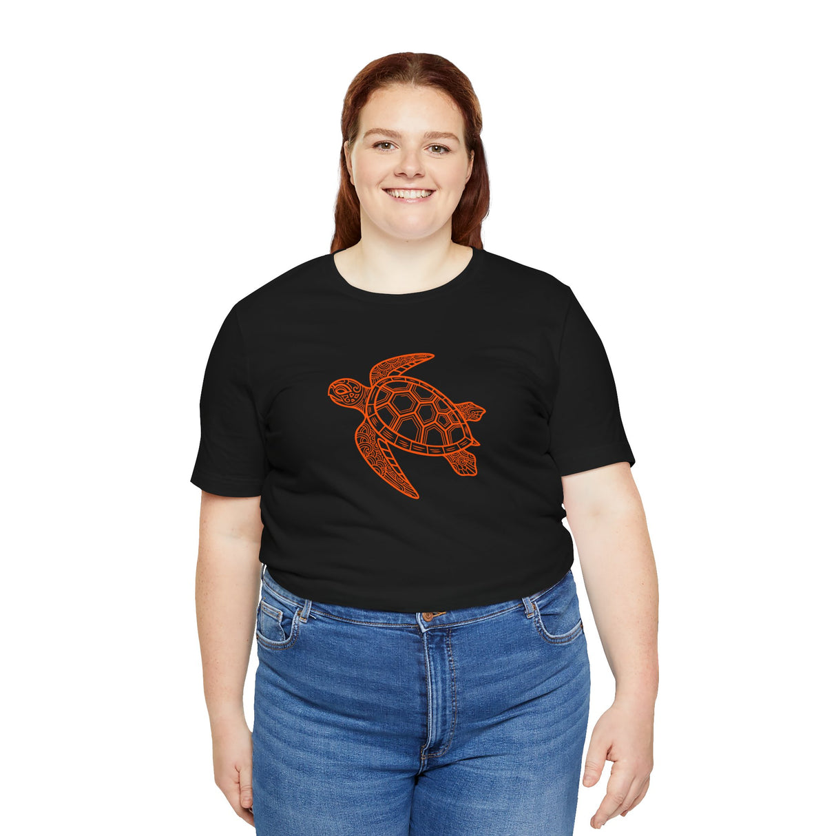Orange Tribal Sea Turtle Graphic Tee - 6 Colors
