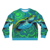Bold Green and Blue Sea Turtle All-Over Print Sweatshirt