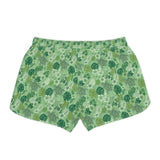Retro Green Tropical Sea Turtle Print Womens Shorts