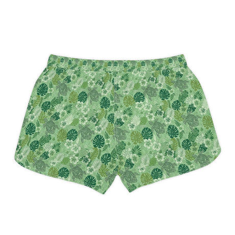 Retro Green Tropical Sea Turtle Print Womens Shorts