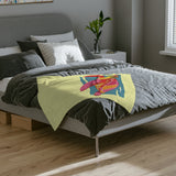 Colorful Pop Art  Sea Turtle -Themed Velveteen Microfiber Blanket - 3 Sizes
