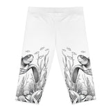 Black and White Sea Turtle Capri Leggings
