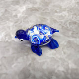 Swirl Glass Sea Turtle Figurine Blue (1 sea turtle figure approx. 1.5 inches) Swirly Blue Glass Sea Turtle for gifts décor & collecting!