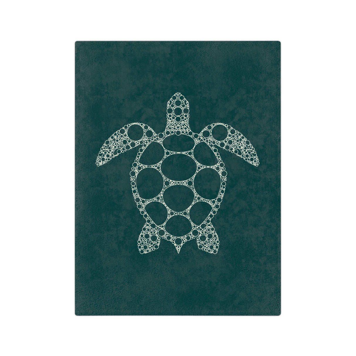 Dark Teal Sea Turtle-Themed Velveteen Microfiber Blanket - 3 Sizes