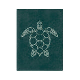 Dark Teal Sea Turtle-Themed Velveteen Microfiber Blanket - 3 Sizes