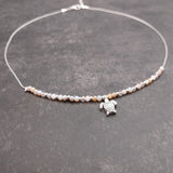 Sea Turtle Charm Necklace Pink Purple Orange Beads Silver Color (approx. 14+ inches AROUND) Sea Turtle Necklace Jewelry for seaside wear!