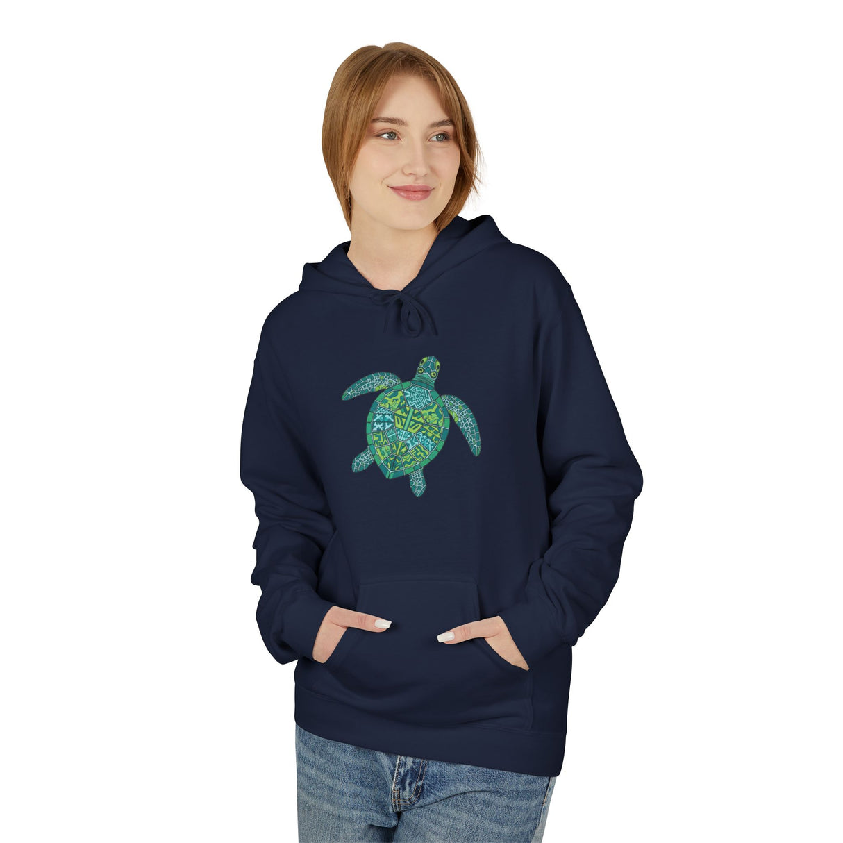 Teal Tribal Sea Turtle Hoodie -  Sea Turtle Sweatshirt - 6 Colors