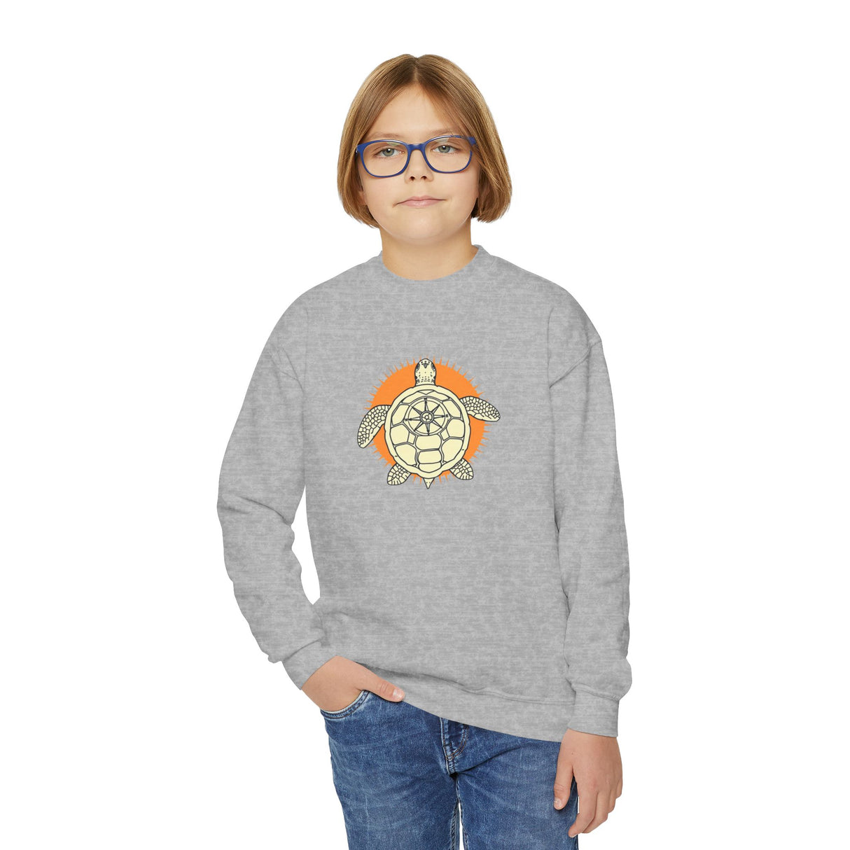 Navigator Sea Turtle Graphic Youth Crewneck Sweatshirt