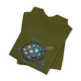 Oil Paint Green and Blue Sea Turtle Graphic Tee - 6 Colors