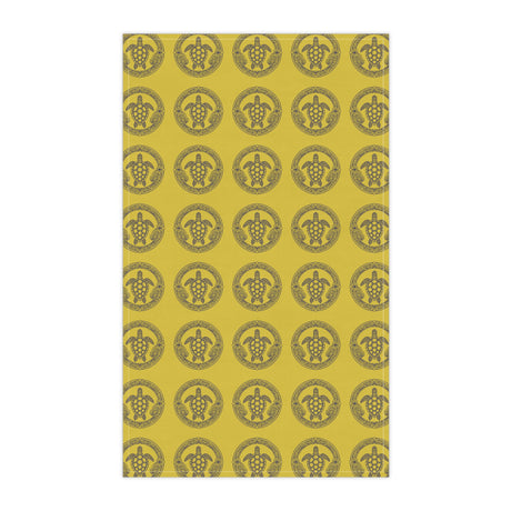 Gold Tropical Sea Turtle Tea Towels - Cotton Twill, Ideal for Home, Kitchen Decor, Beachy Kitchen, Sea Turtle Lovers
