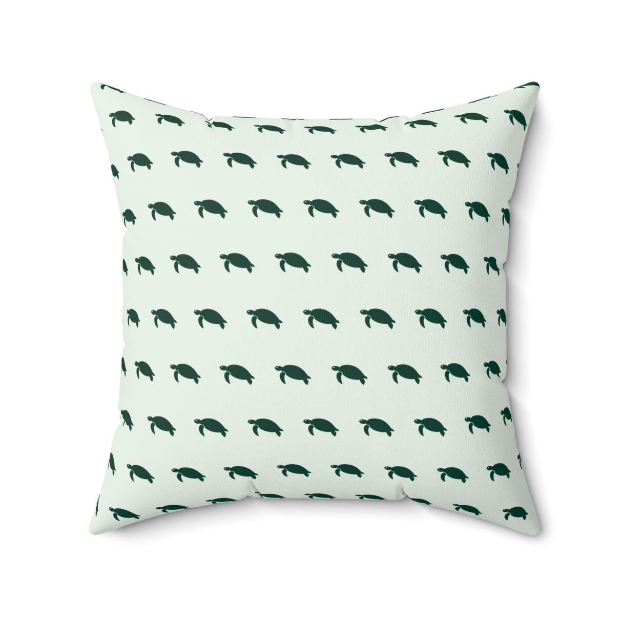 Green Turtle Pattern Faux Suede Pillow, Coastal Home Decor, Boho Accent Cushion, Beach House Accent, Sea Turtle Decor