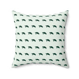 Green Turtle Pattern Faux Suede Pillow, Coastal Home Decor, Boho Accent Cushion, Beach House Accent, Sea Turtle Decor