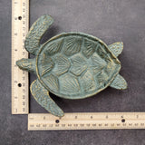Cast Iron Sea Turtle Green Metal Dish (1 bowl approx. 7+ inches) Green Metal Sea Turtle Dish for jewelry trinkets & home décor!