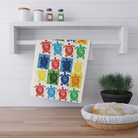 Pop Art Sea Turtle Tea Towel (cotton, poly)